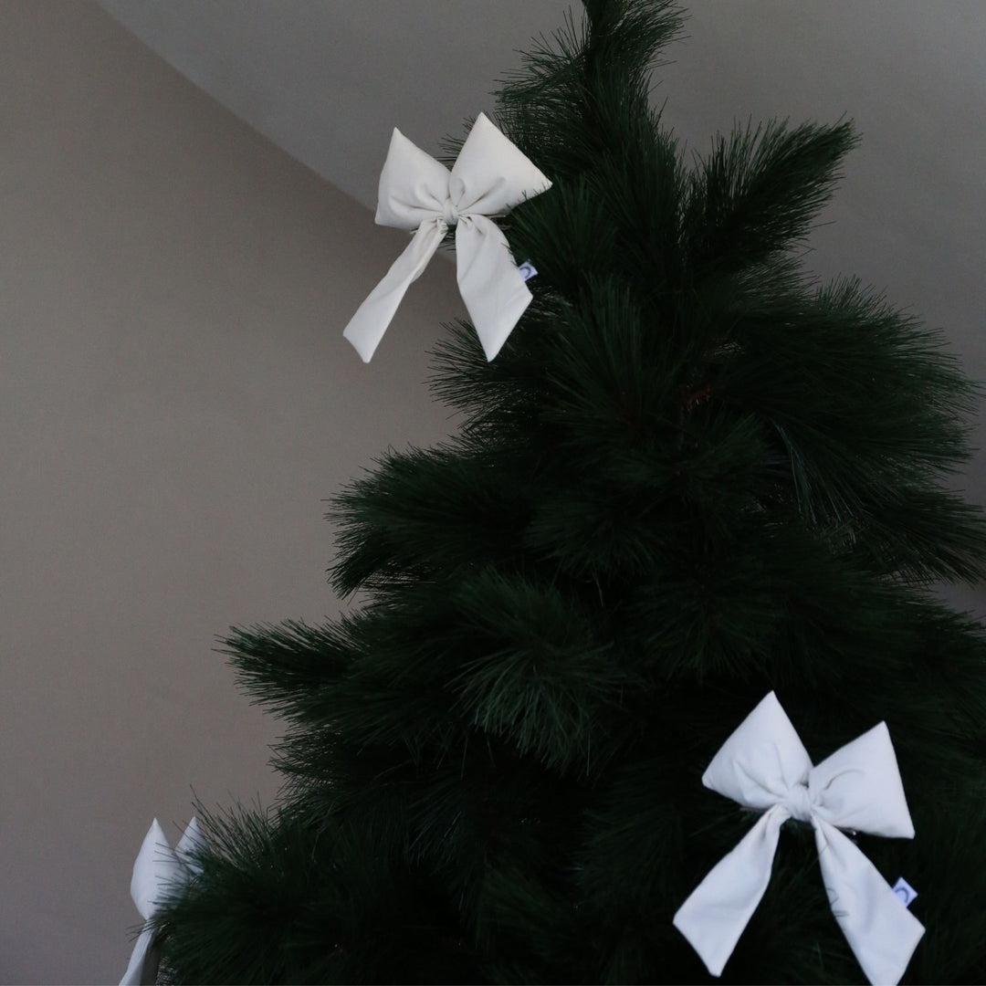 DESIGNSTUFF VIRA Bow w/ Tree Clip, Cream