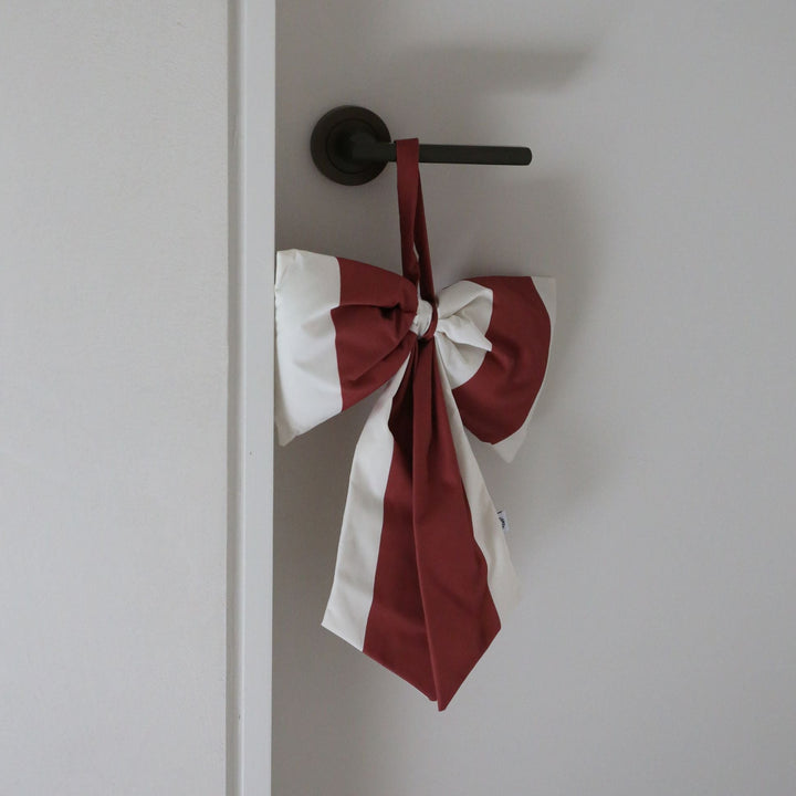 DESIGNSTUFF VIRA Bow for Hanging, H32 cm, Stripe Cream/Brick