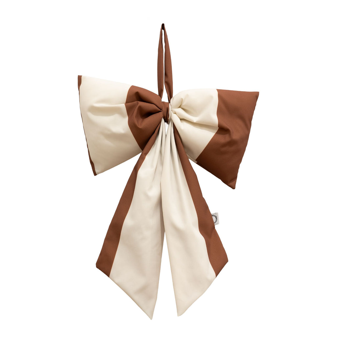 DESIGNSTUFF VIRA Bow for Hanging, H32 cm, Stripe Cream/Ochre