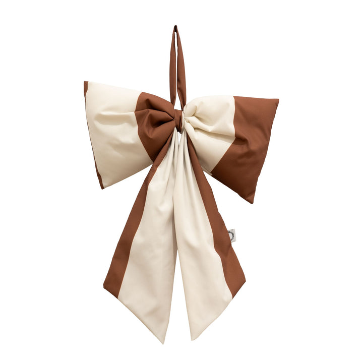 DESIGNSTUFF VIRA Bow for Hanging, H32 cm, Stripe Cream/Ochre