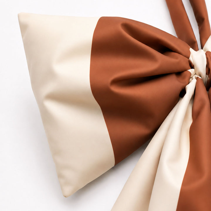 DESIGNSTUFF VIRA Bow for Hanging, H32 cm, Stripe Cream/Ochre