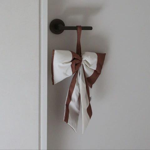 DESIGNSTUFF VIRA Bow for Hanging, H32 cm, Stripe Cream/Ochre
