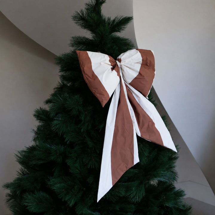 DESIGNSTUFF VIRA Large Bow, H95 cm, Stripe Cream/Ochre