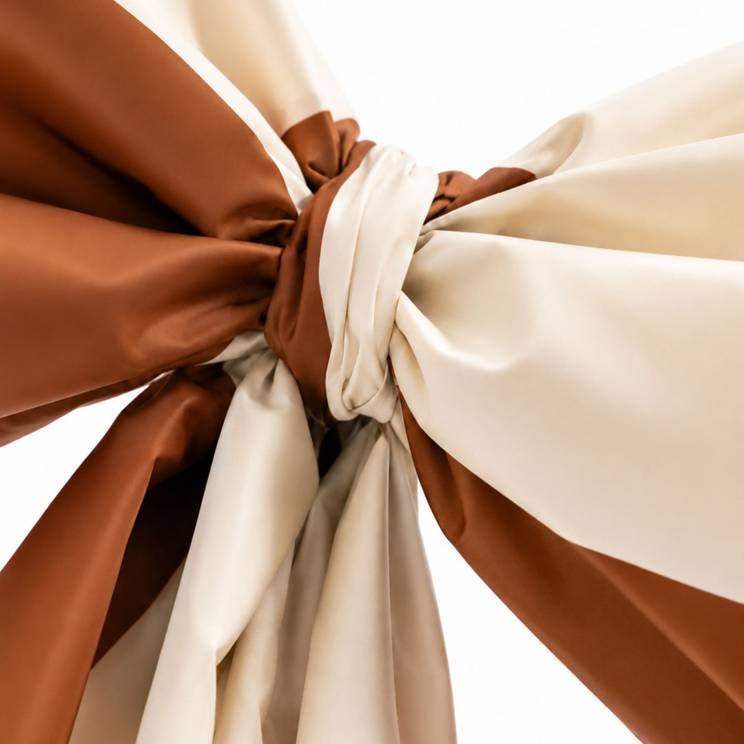 DESIGNSTUFF VIRA Large Bow, H95 cm, Stripe Cream/Ochre