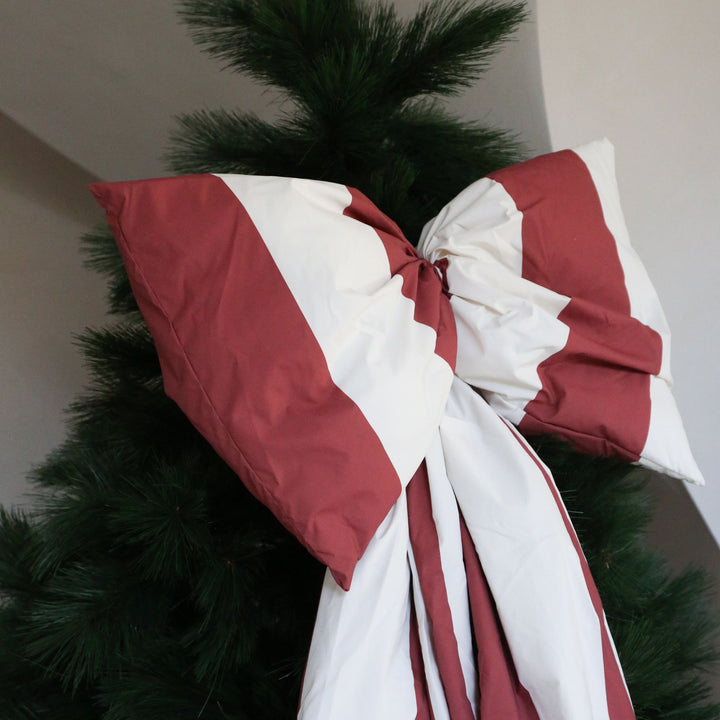 DESIGNSTUFF VIRA X-Large Bow, H130 cm, Stripe Cream/Brick