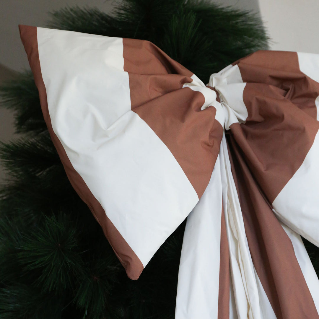 DESIGNSTUFF VIRA X-Large Bow, H130 cm, Stripe Cream/Ochre