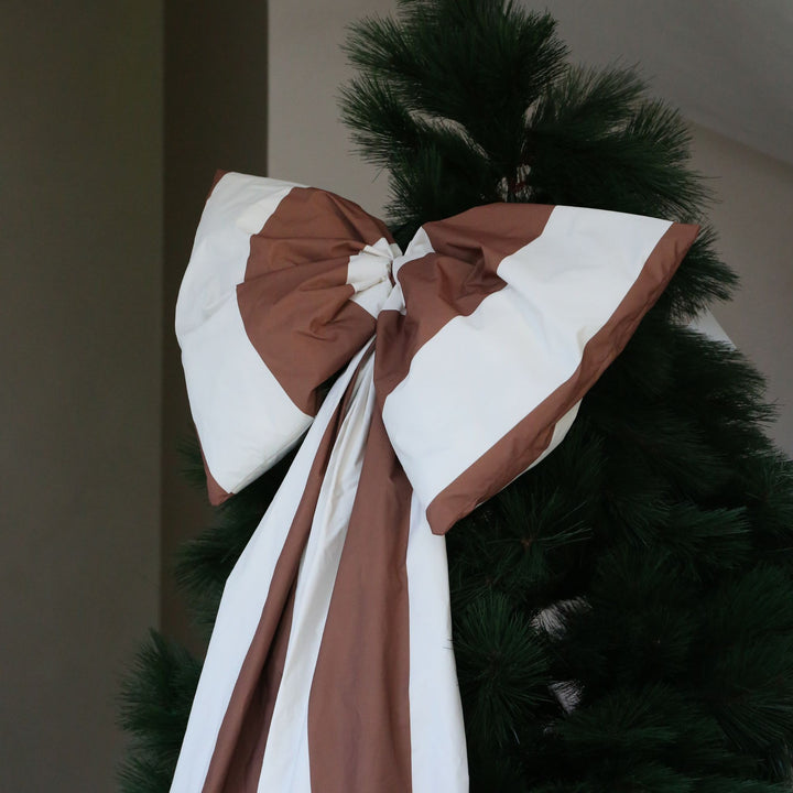 DESIGNSTUFF VIRA X-Large Bow, H130 cm, Stripe Cream/Ochre