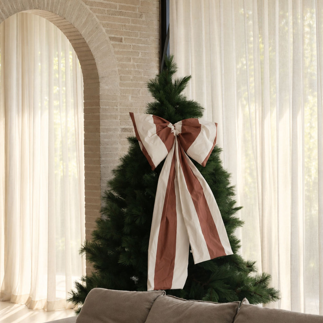 DESIGNSTUFF VIRA X-Large Bow, H130 cm, Stripe Cream/Ochre