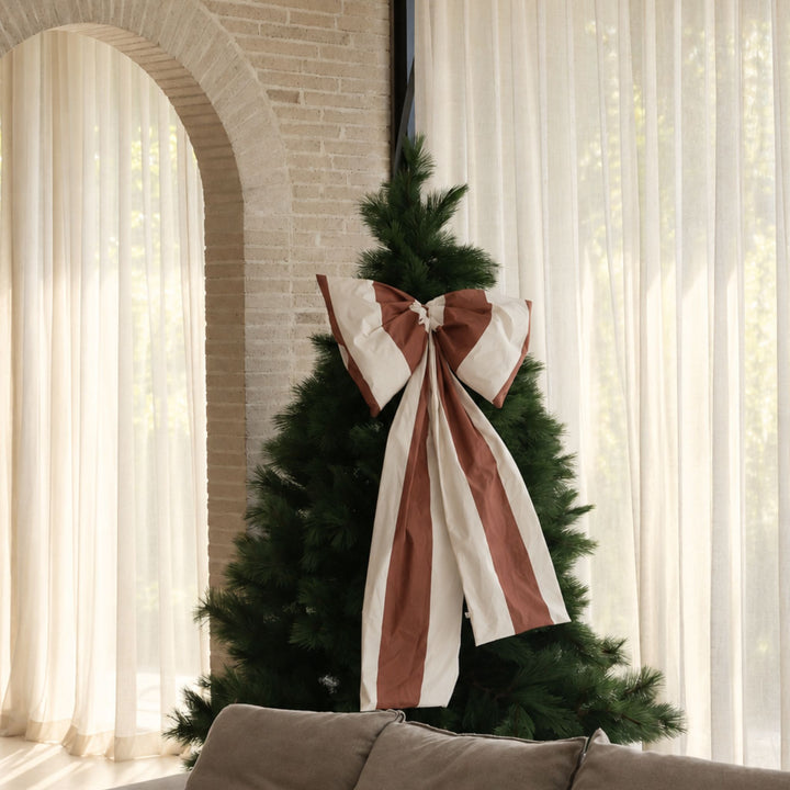 DESIGNSTUFF VIRA X-Large Bow, H130 cm, Stripe Cream/Ochre