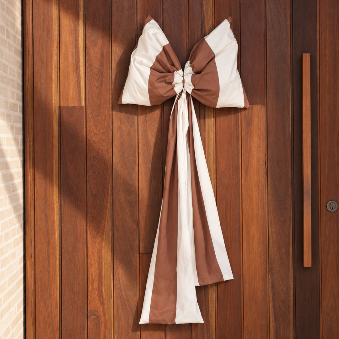 DESIGNSTUFF VIRA X-Large Bow, H130 cm, Stripe Cream/Ochre