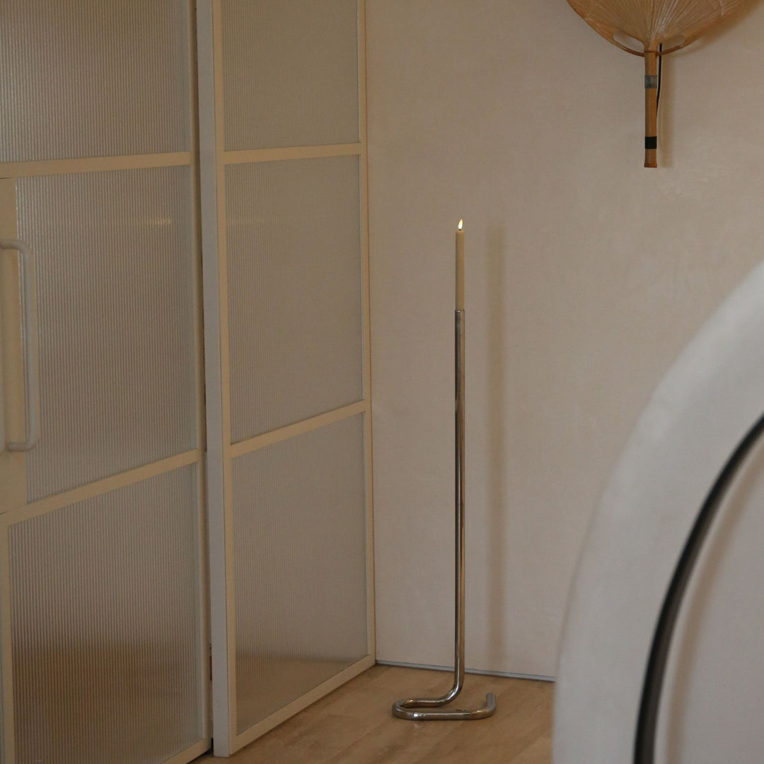 DESIGNSTUFF VIAH Candle Holder Floor, Stainless Steel