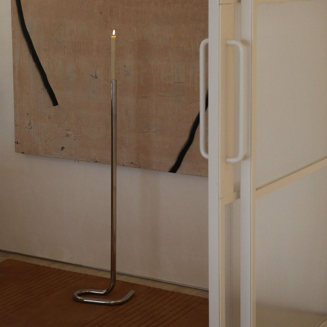 DESIGNSTUFF VIAH Candle Holder Floor, Stainless Steel