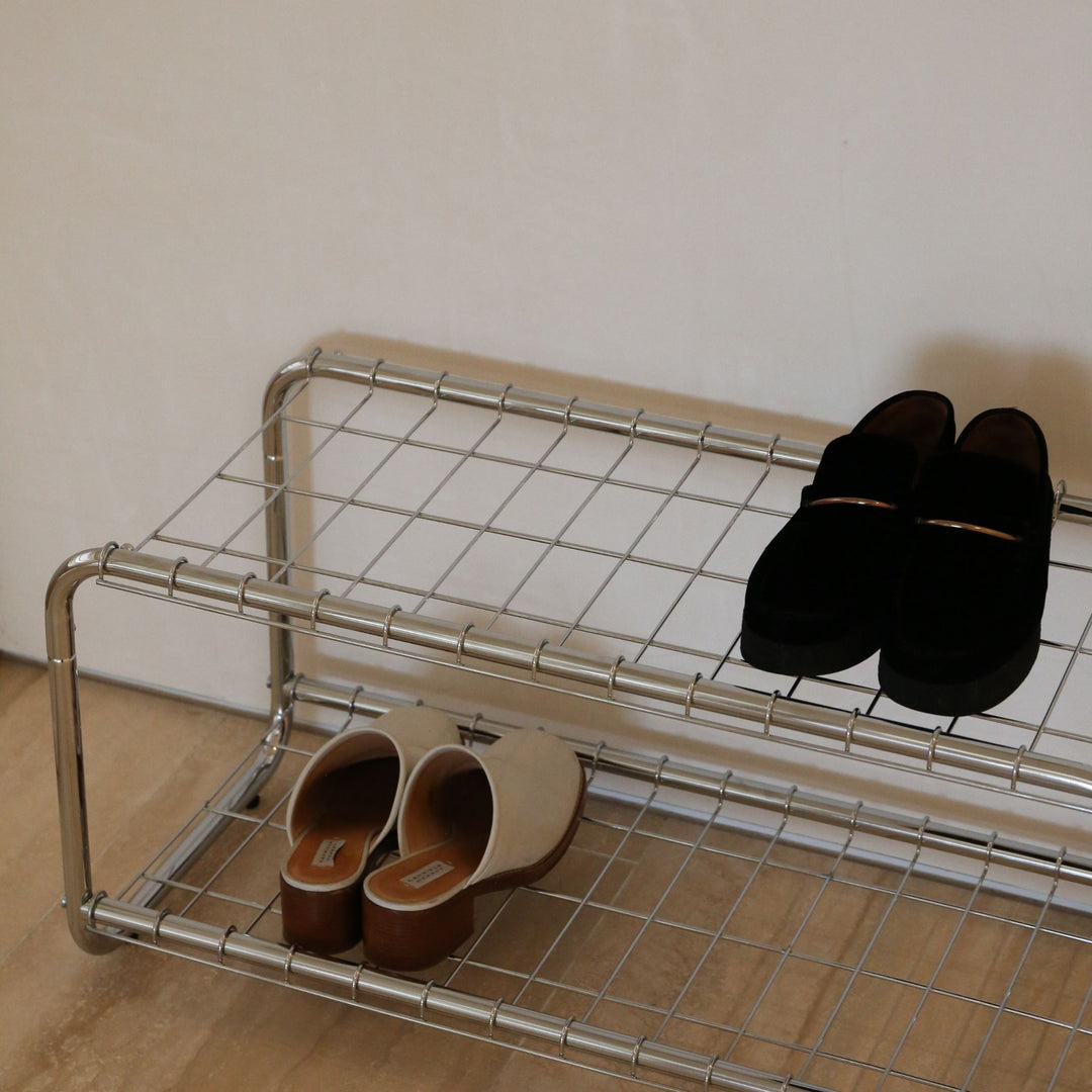 DESIGNSTUFF FORMA Shoe Rack, Chrome
