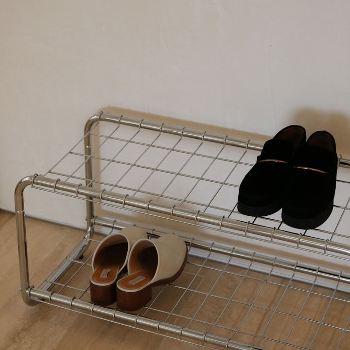 DESIGNSTUFF FORMA Shoe Rack, Chrome