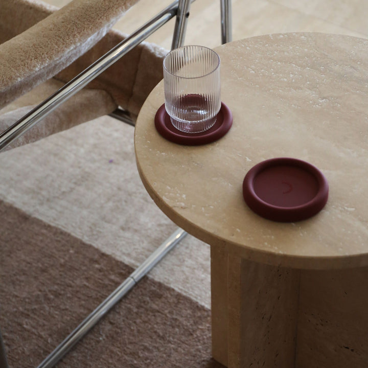 DESIGNSTUFF RUND Bubble Coasters, Brick (Set of 4)