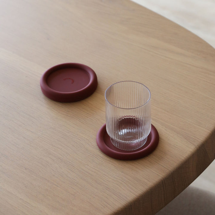 DESIGNSTUFF RUND Bubble Coasters, Brick (Set of 4)