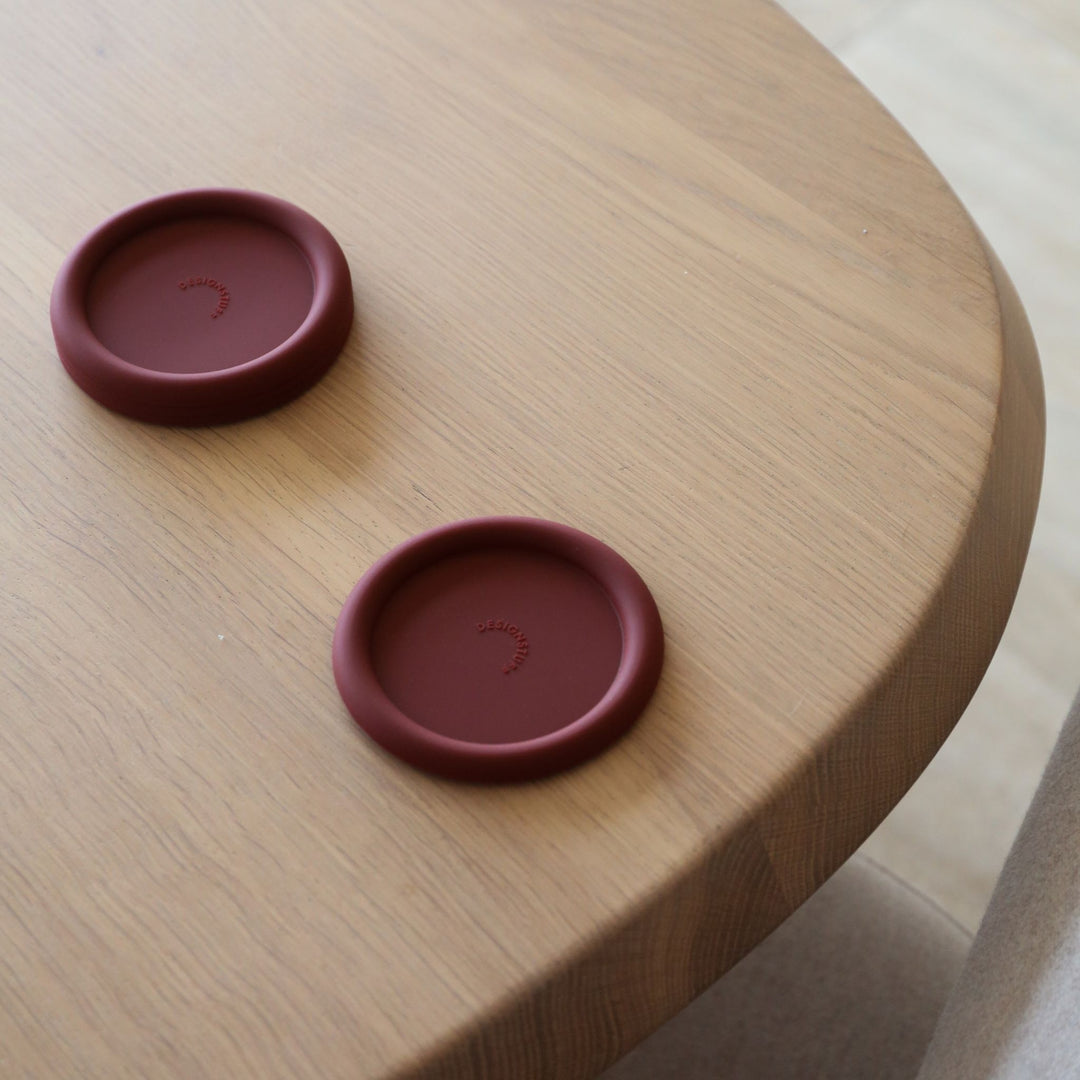 DESIGNSTUFF RUND Bubble Coasters, Brick (Set of 4)