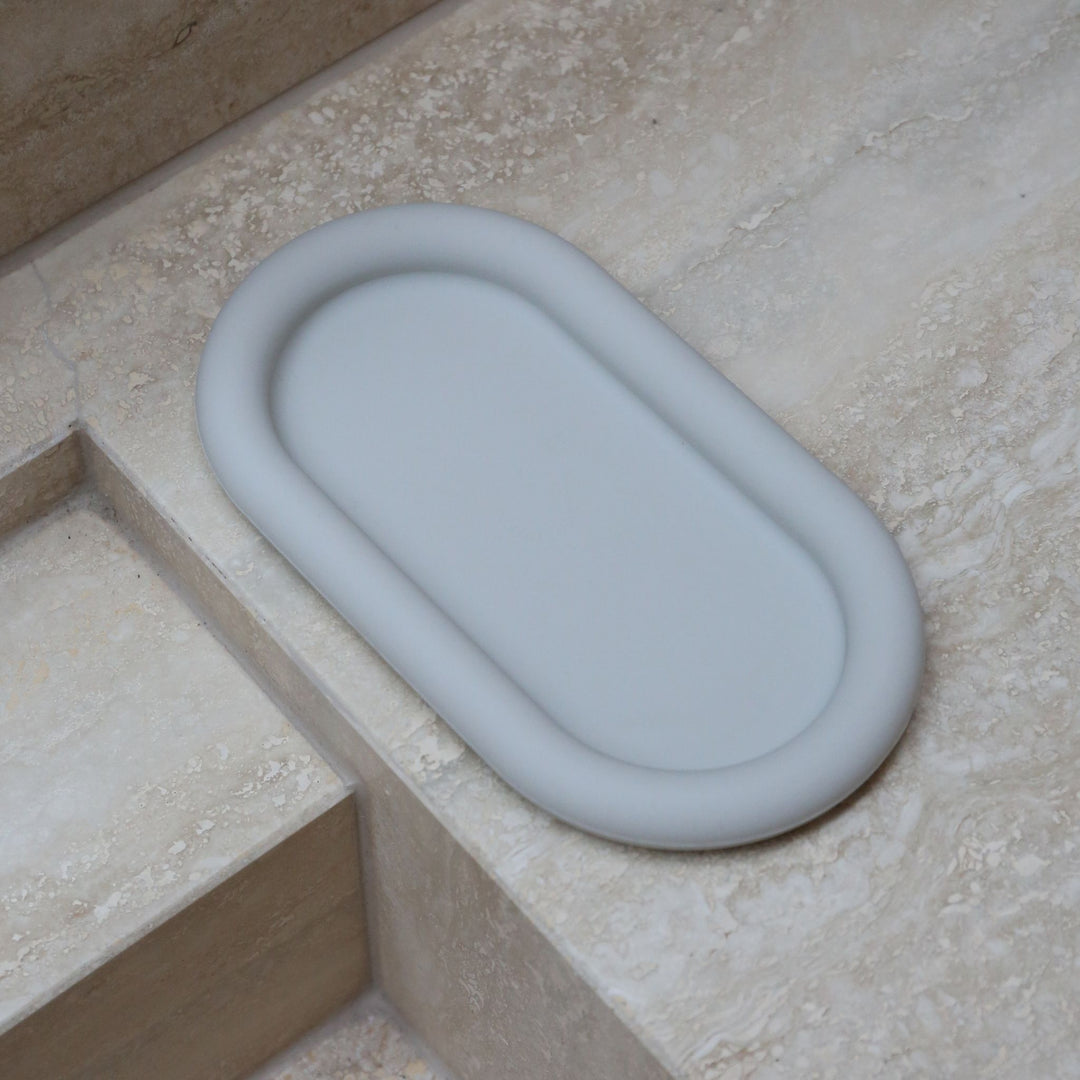 DESIGNSTUFF RUND Bubble Silicone Tray, 22cm, Stone