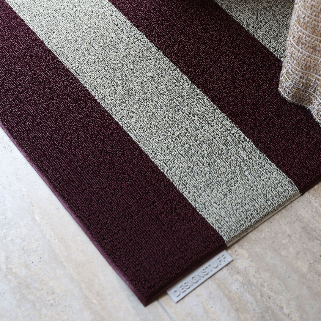 DESIGNSTUFF HAVN Doormat 60x90 cm, Burgundy/Stone