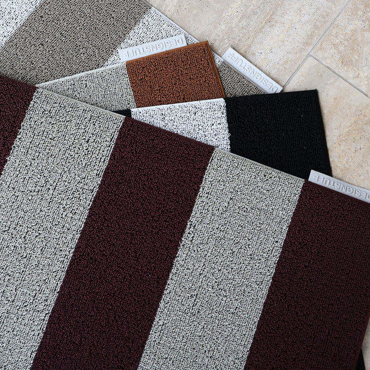 DESIGNSTUFF HAVN Doormat 60x90 cm, Burgundy/Stone