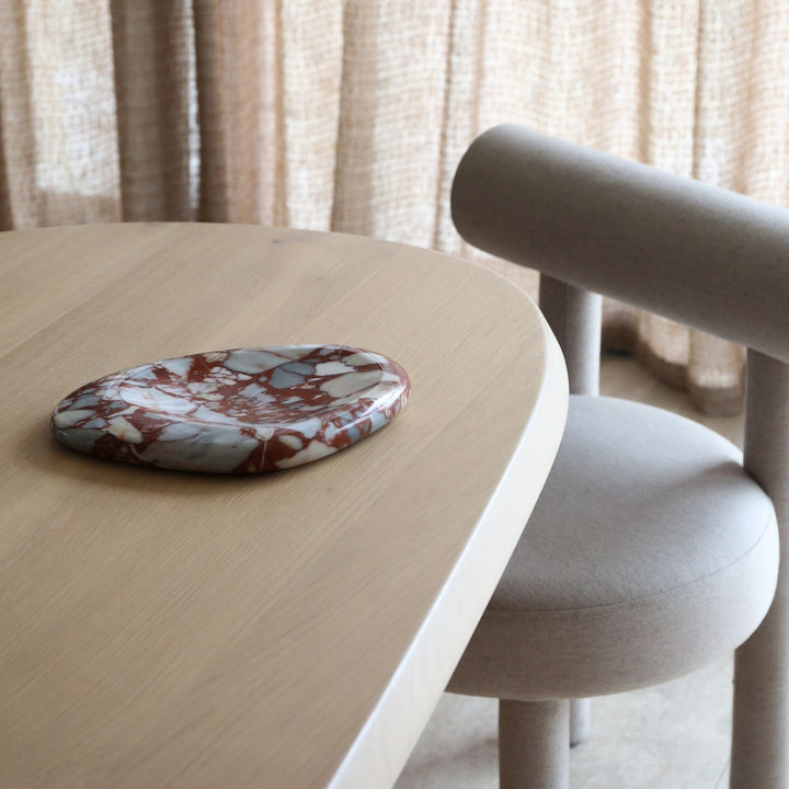 DESIGNSTUFF VIAH Sculpt Marble Tray 30cm, Bulgari Red