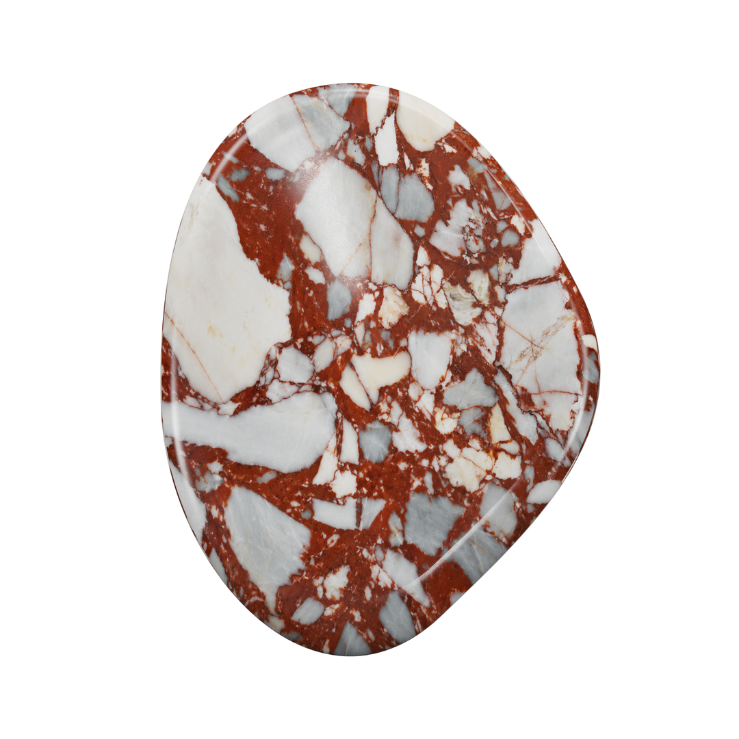 DESIGNSTUFF VIAH Sculpt Marble Tray 30cm, Bulgari Red