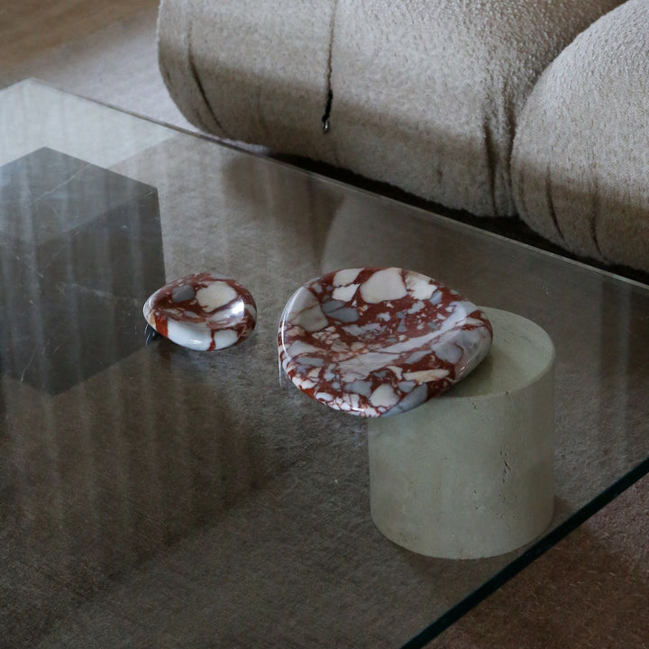 DESIGNSTUFF VIAH Sculpt Marble Tray 16cm, Bulgari Red