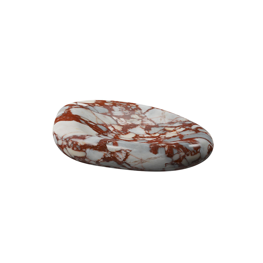DESIGNSTUFF VIAH Sculpt Marble Tray 16cm, Bulgari Red
