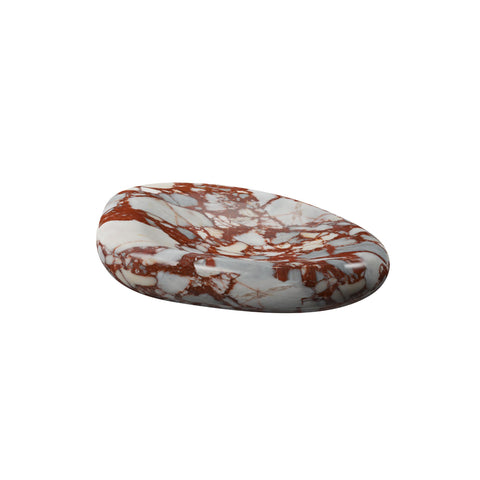 DESIGNSTUFF VIAH Sculpt Marble Tray 16cm, Bulgari Red