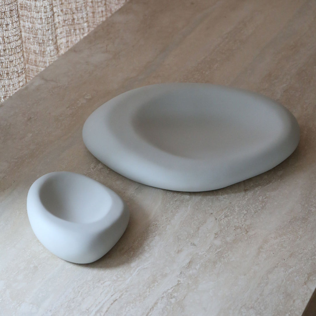 DESIGNSTUFF VIAH Sculpt Tray, 42cm, Stone
