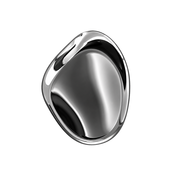 DESIGNSTUFF VIAH Sculpt Tray, 23.6cm, Chrome