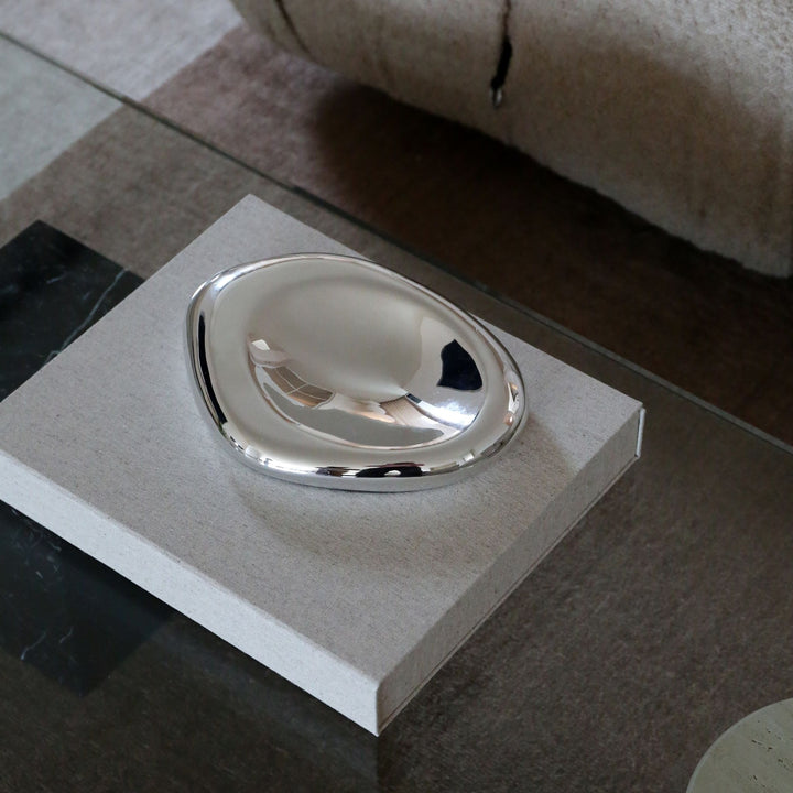 DESIGNSTUFF VIAH Sculpt Tray, 23.6cm, Chrome