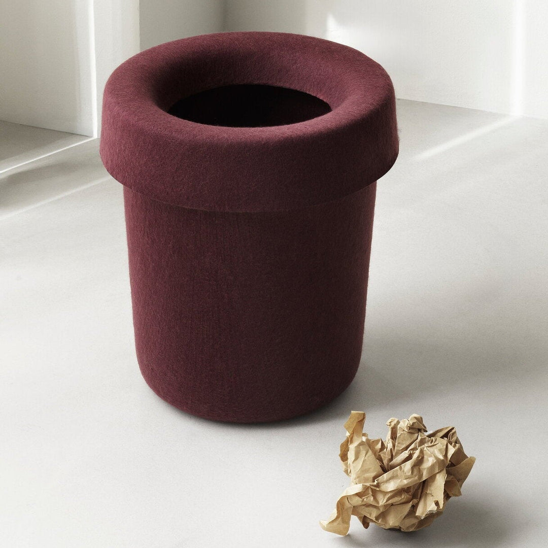 NORMANN COPENHAGEN Hide Office Bin, Burgundy