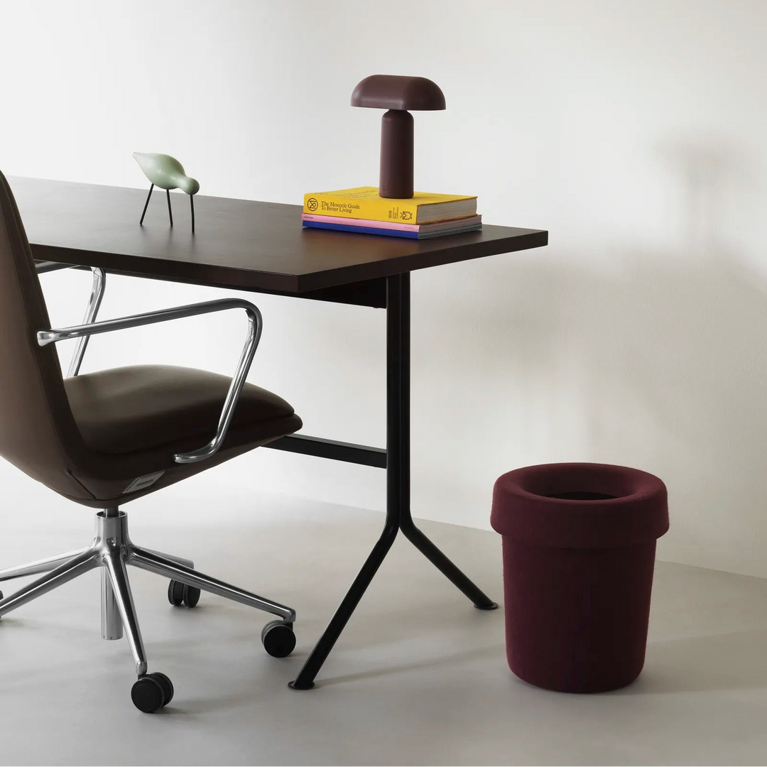 NORMANN COPENHAGEN Hide Office Bin, Burgundy