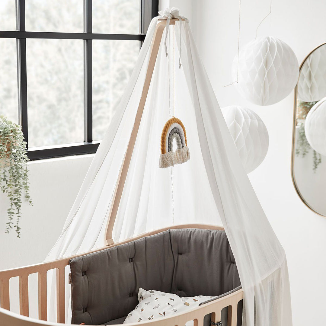 LEANDER Organic Classic Cot Bumper, Cool Grey