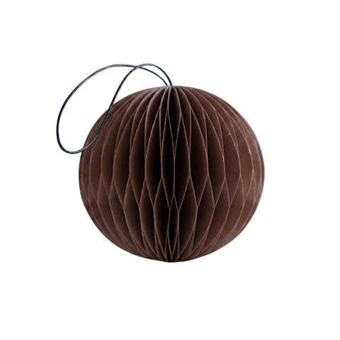 NORDIC ROOMS Paper Sphere Christmas Ornament, Cocoa, H8.5cm