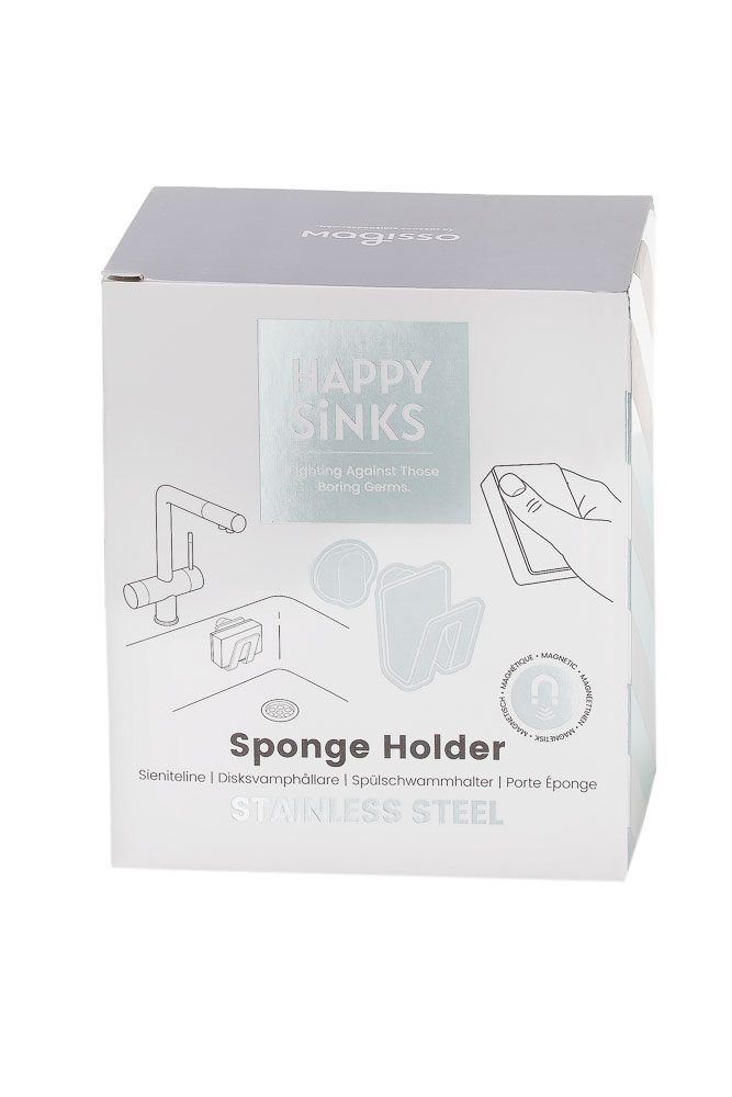 HAPPY SiNKS by MAGISSO Sink Magnetic Sponge Holder, Stainless Steel