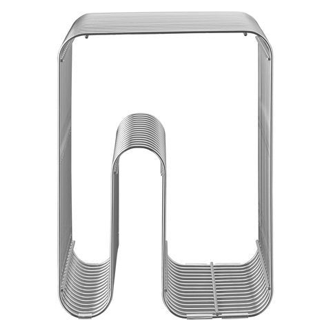 AYTM Curva Metal Stool & Magazine Rack, Silver