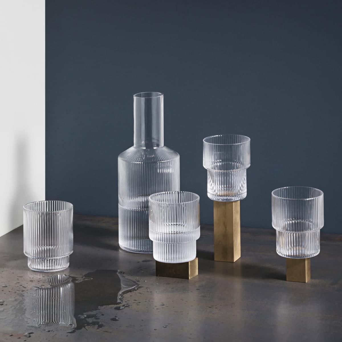 FERM LIVING Ripple Glasses, Clear (Set of 4)