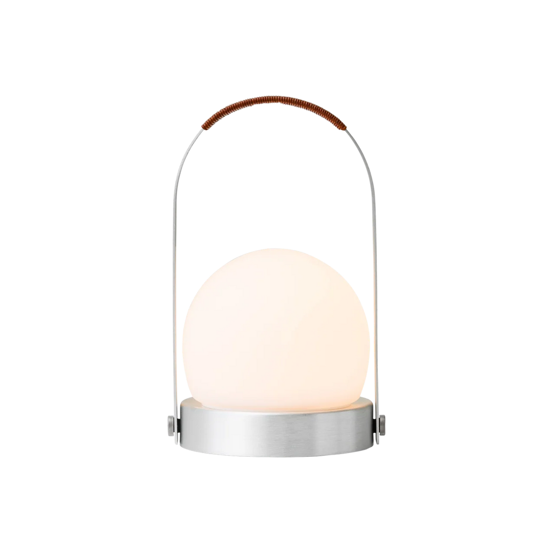 AUDO CPH Carrie Table Lamp, Brushed Aluminium/Leather