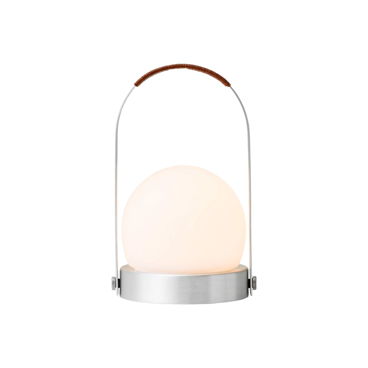 AUDO CPH Carrie Table Lamp, Brushed Aluminium/Leather
