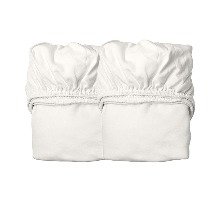 LEANDER Organic Cot Fitted Sheet, Snow (2 Pack)