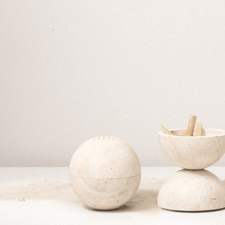 ADDITION STUDIO Sphere Incense Burner, Travertine