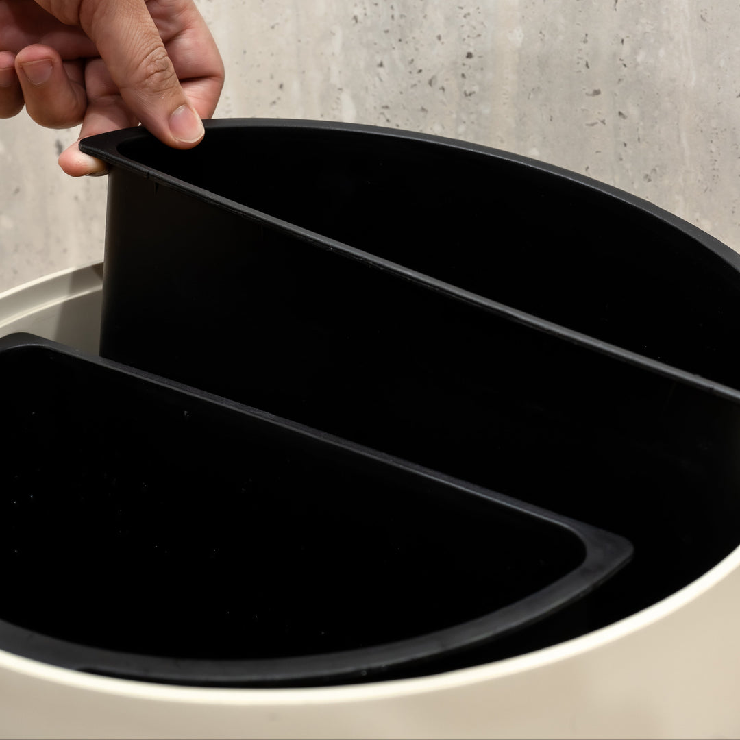 DESIGNSTUFF ARC Dual Bin, Recycle/Rubbish, Black