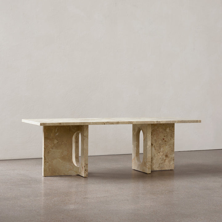 AUDO CPH Androgyne Lounge Coffee Table, 120x45cm, Kunis Breccia Stone, Sand/Sand