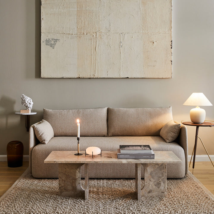 AUDO CPH Androgyne Lounge Coffee Table, 120x45cm, Kunis Breccia Stone, Sand/Sand
