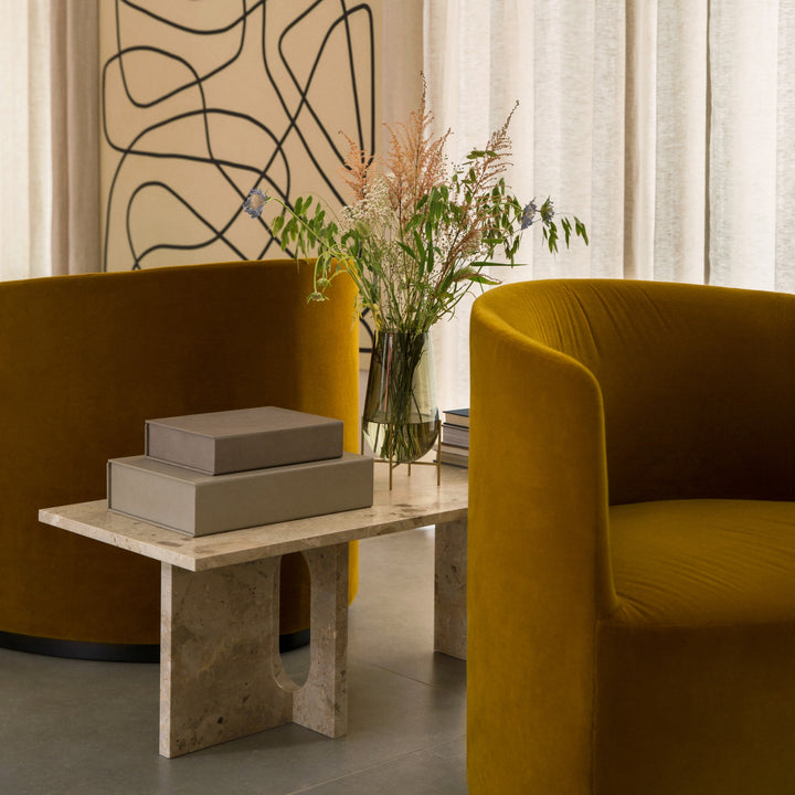 AUDO CPH Androgyne Lounge Coffee Table, 120x45cm, Kunis Breccia Stone, Sand/Sand