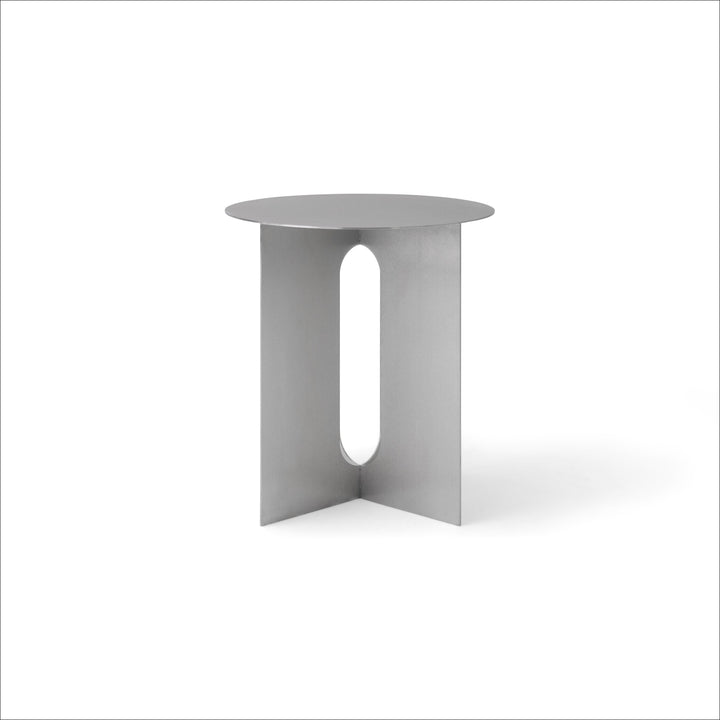 AUDO CPH Androgyne Side Table Dia. 40 cm,  Brushed Steel