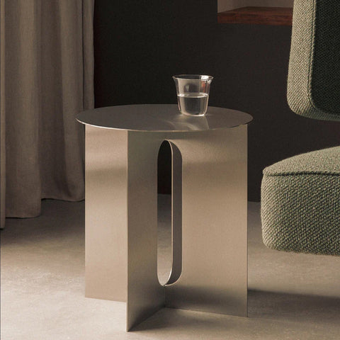 PRE-ORDER │ AUDO CPH Androgyne Side Table, D40 cm,  Brushed Steel