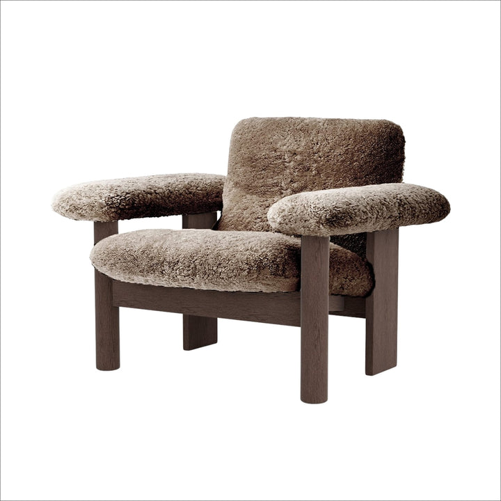 PRE-ORDER │ AUDO CPH Brasilia Lounge Chair, Low Back, Dark Stained Oak/Sheepskin Sahara